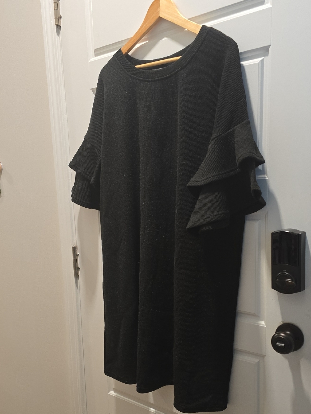 She + Sky Black Sweater with Branded Neck Label